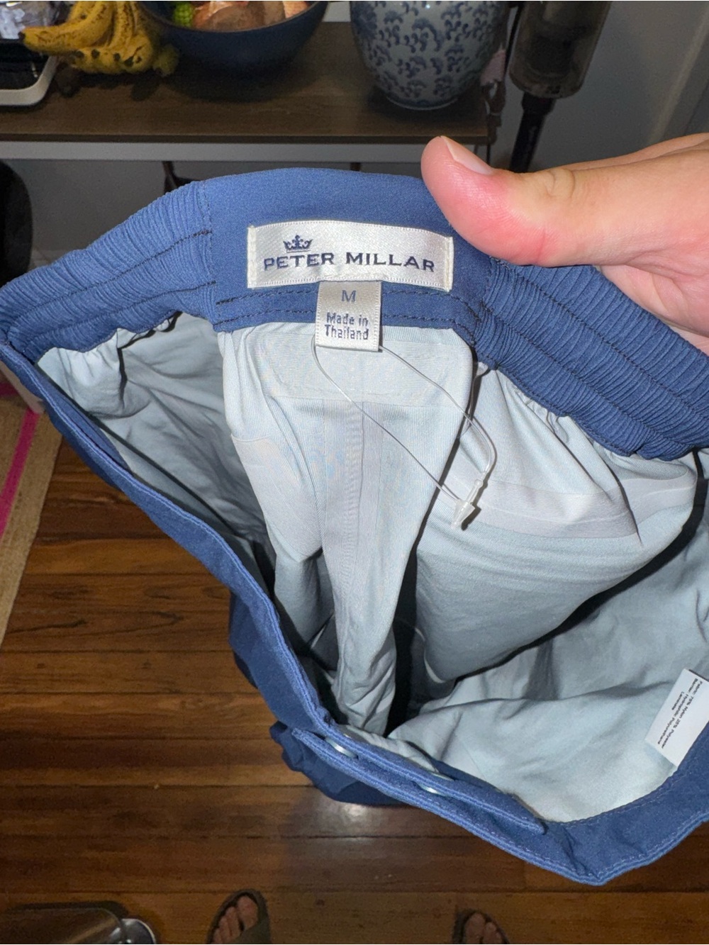 Peter Millar Blue rain Golf Pants with Elastic Waist - Picture 3 of 4